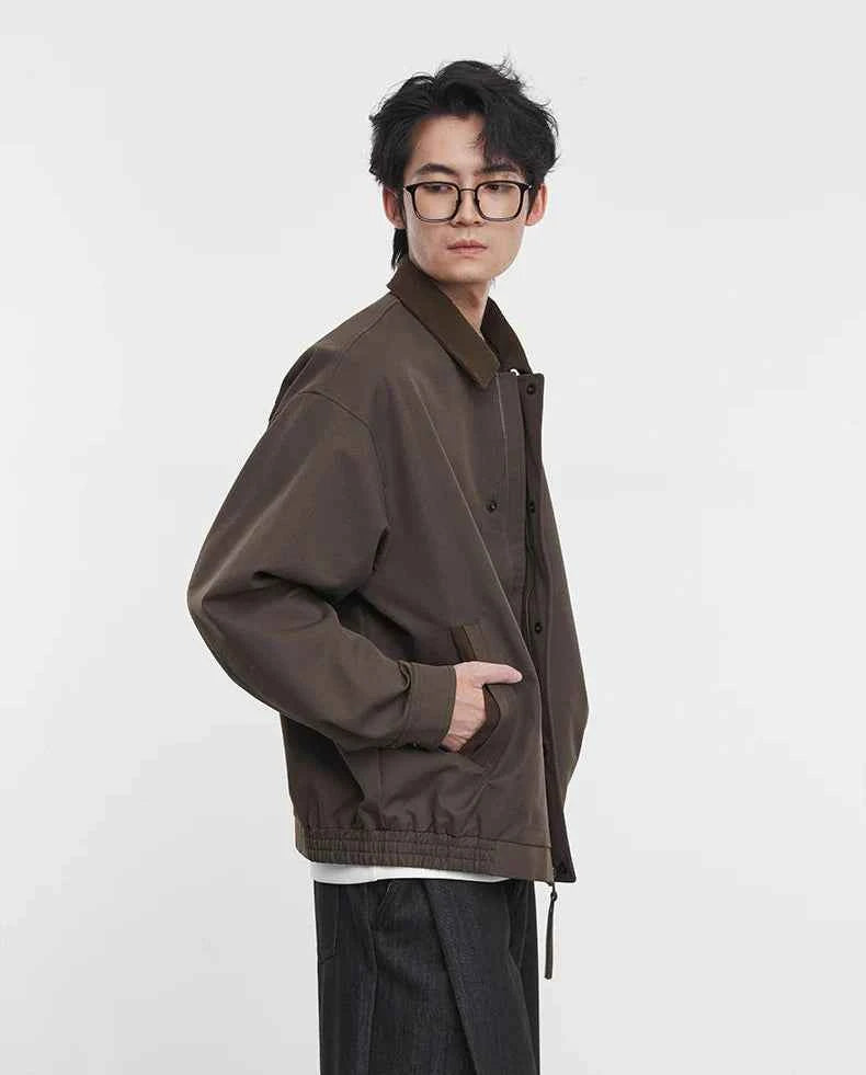 Streetwear Loose Solid Color Lapel Jacket