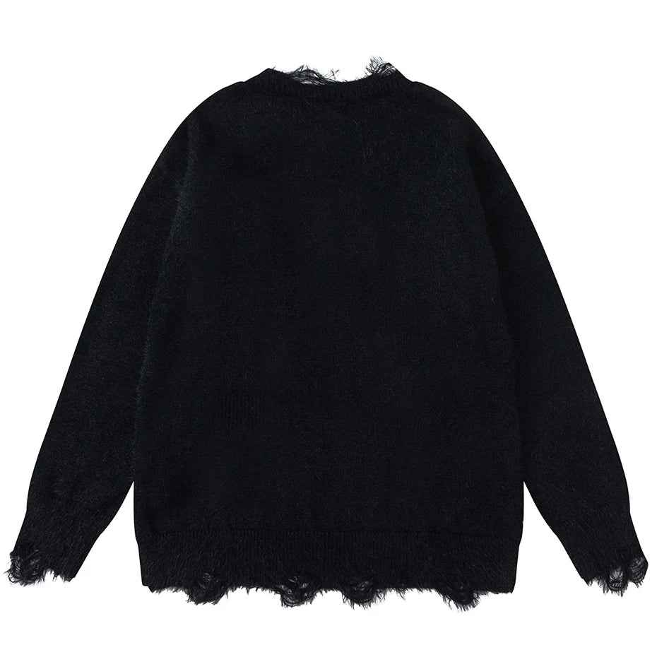 Y2K Flattering Oversized Dog Graphic Knit Sweater