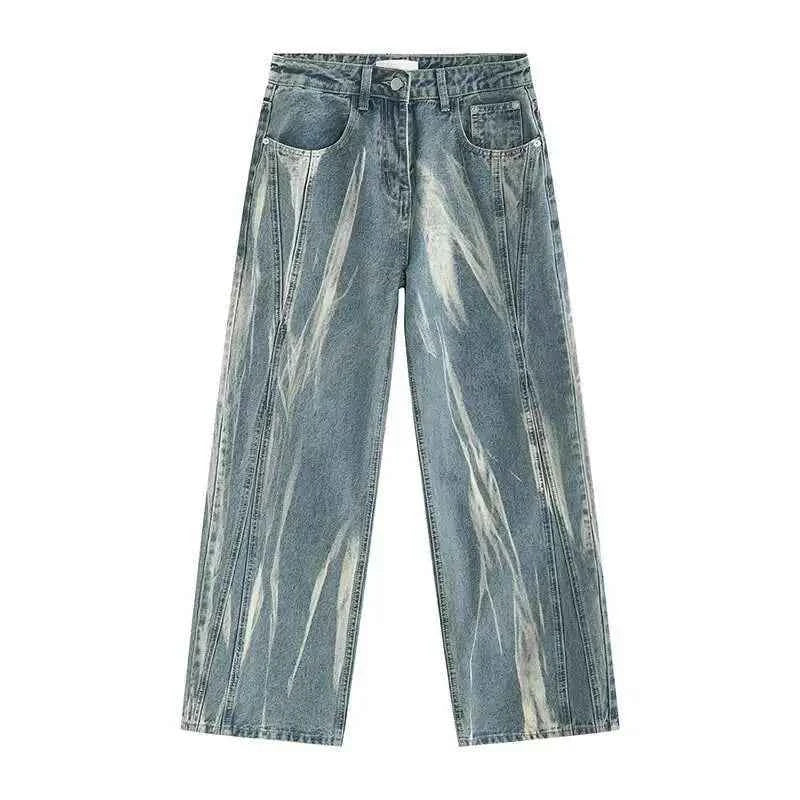 Trendy Tie-Dyed Baggy Comfy AF Jeans