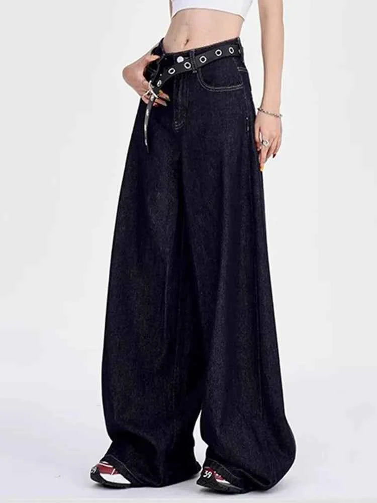 Premium Streetwear High Waist Wide Leg Jeans