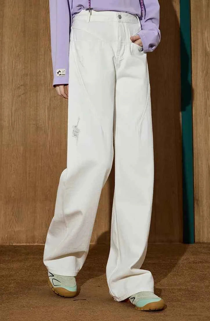 Light Wash Relaxed Fit Wide Leg Denim Jeans