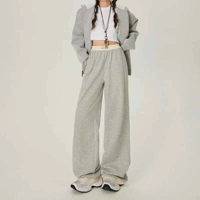 High Waist Elastic Wide Leg Sweatpants