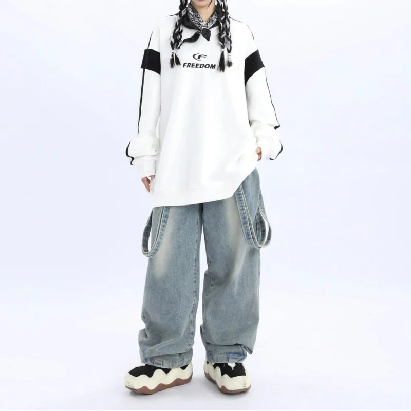 American Style Hip Hop Loose Print Sweathirt - Luxuryurbanwear