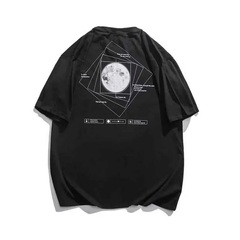 Geometric Print Techwear Punk Style T-Shirt