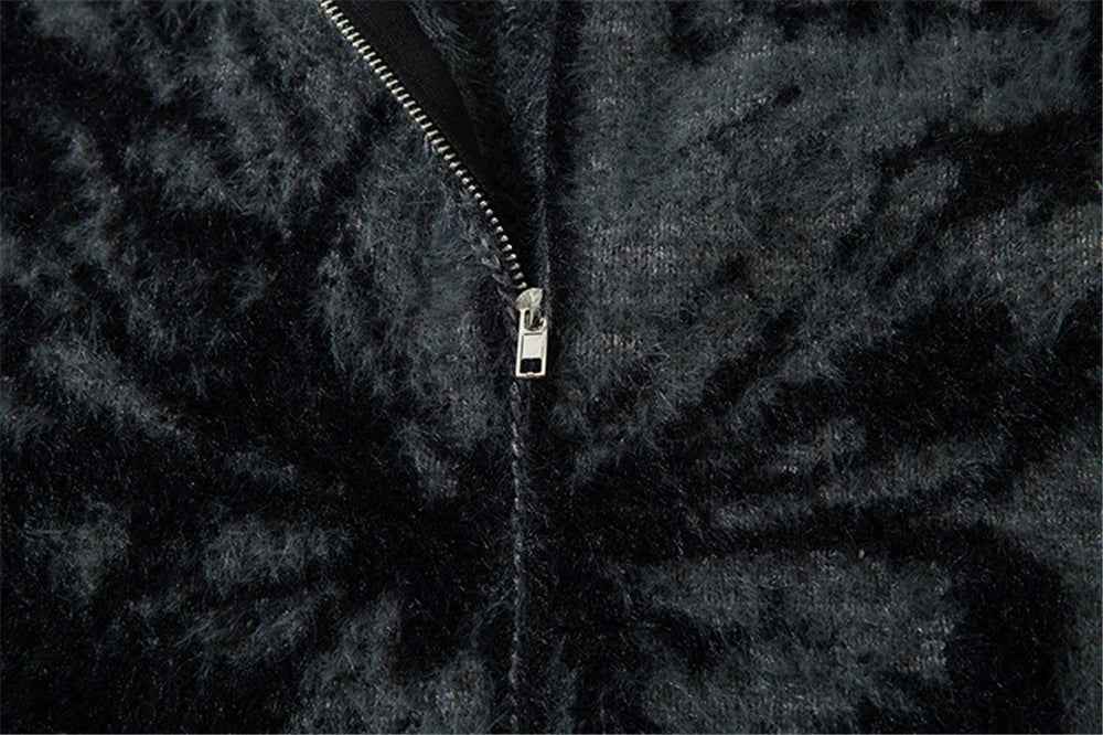 Butterfly Graphic Unique Knit Turtleneck Cardigan