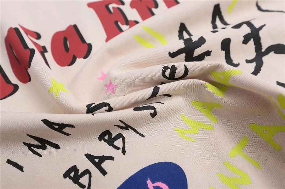 Elevated Cat Patchwork Casual Short Sleeve T-Shirt