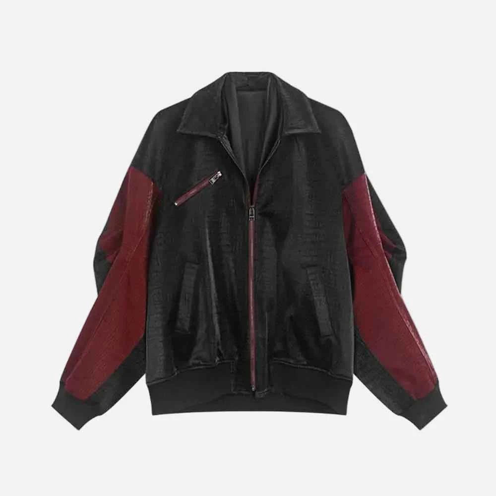 High Street American Patchwork Leather Jacket