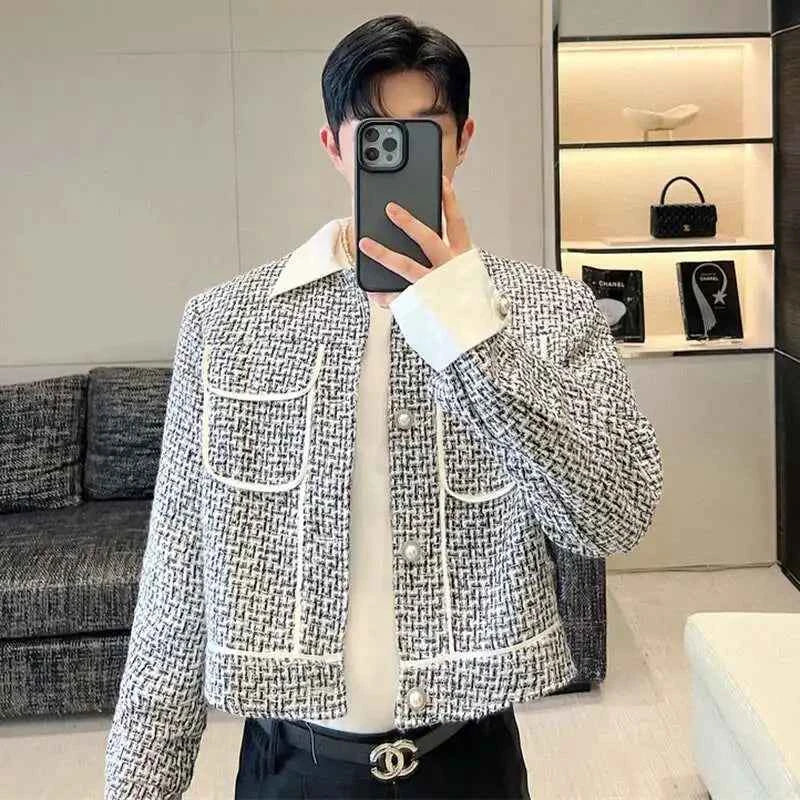 Luxury Elegant Checked Light Casual Jacket