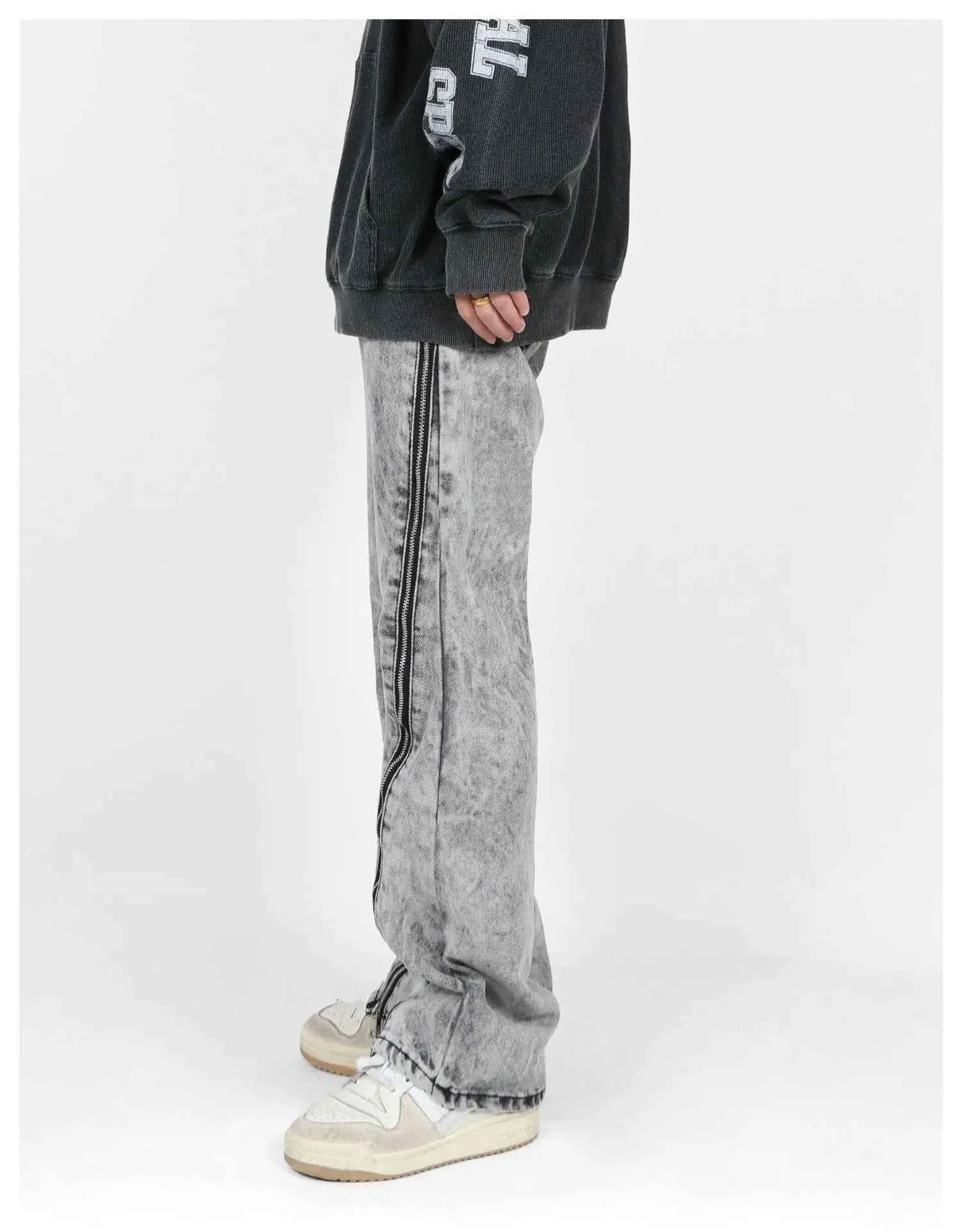 Versatile Acid-Wash Flared Denim Jeans