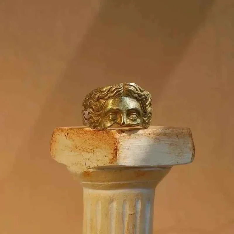 Vintage Literary Venus Face Adjustable Rings