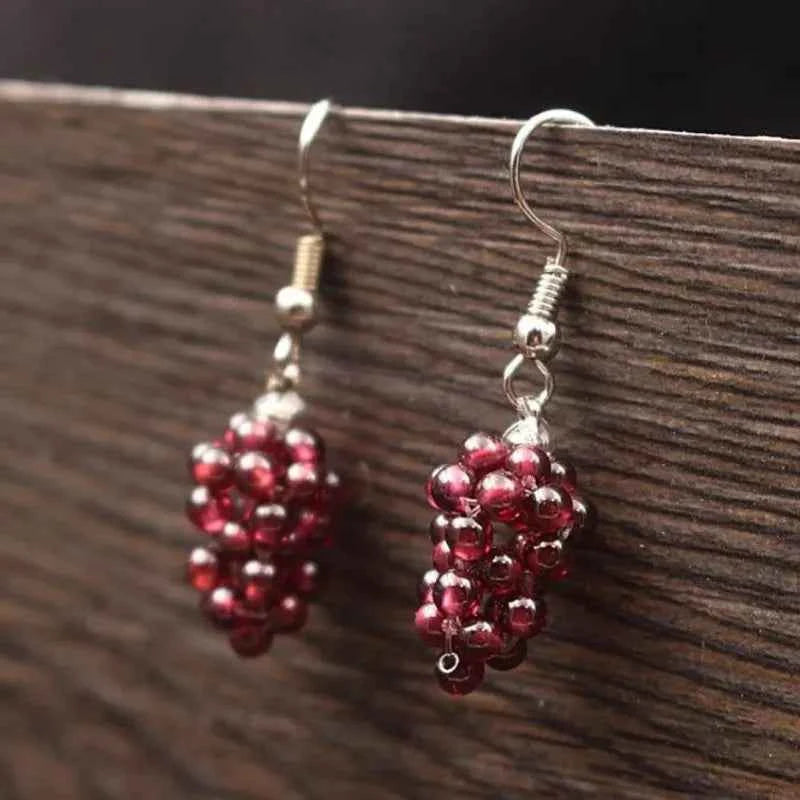 Garnet Natural Stone Healing Dangle Earring