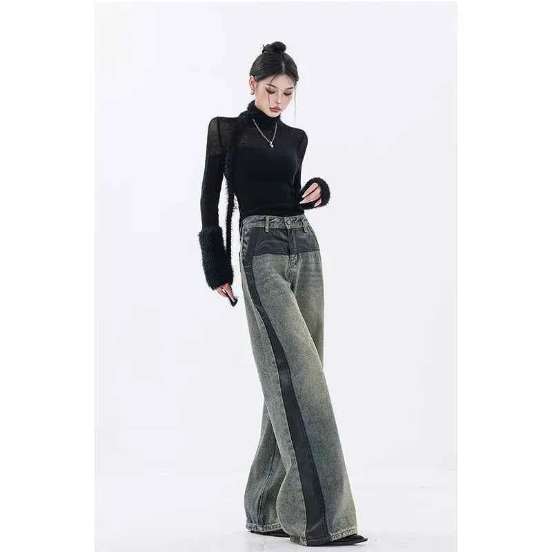 Women Hip Hop Retro High Quality Vintage Blue Jeans
