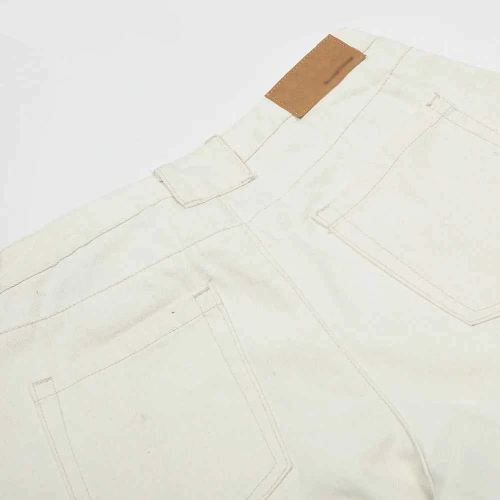 White Streetwear High Street Loose Fit Wide Leg Jeans