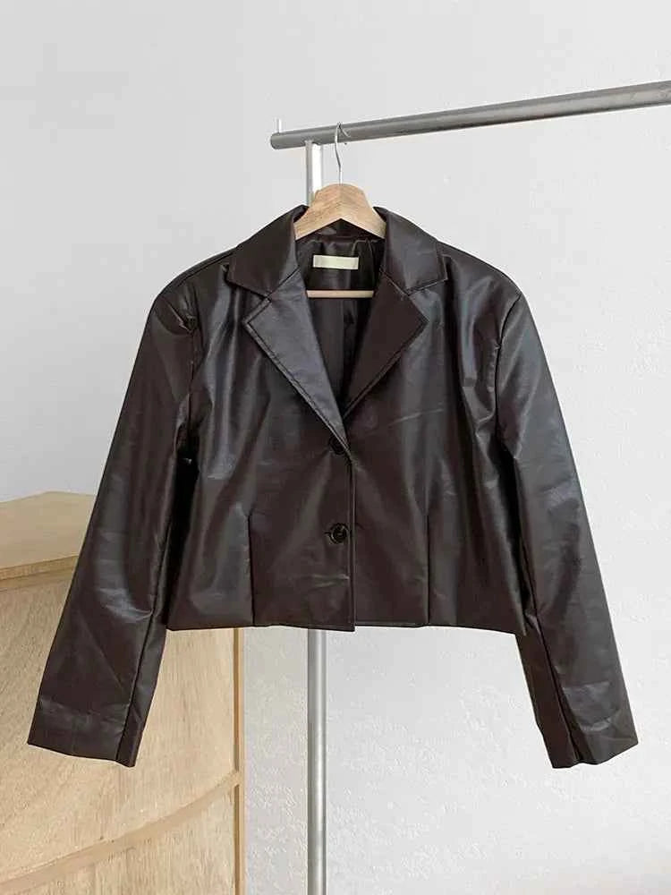 Women Faux Fur Retro Moto Leather Jacket
