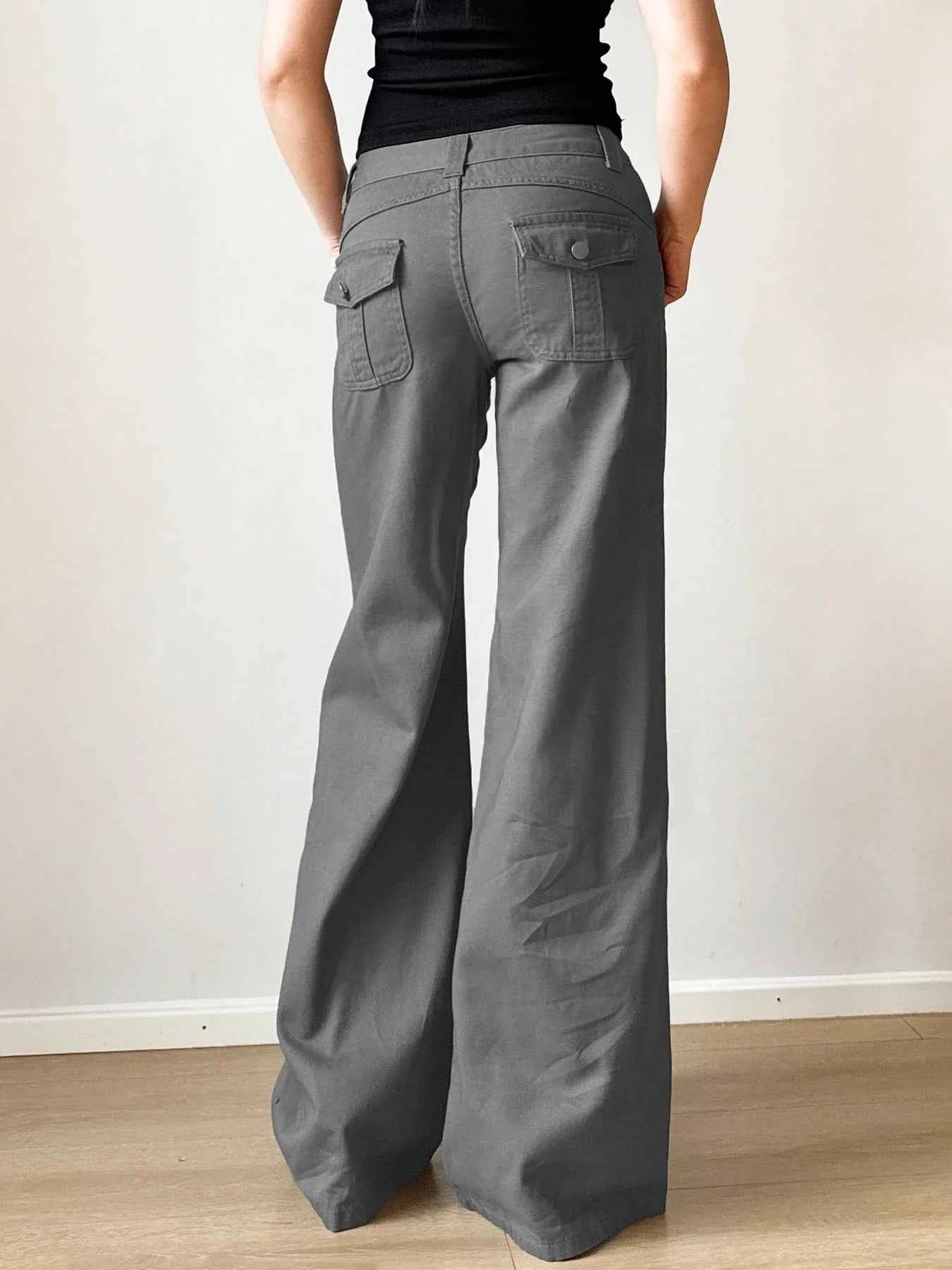 Vintage Grey Loose Fit Cargo Jeans