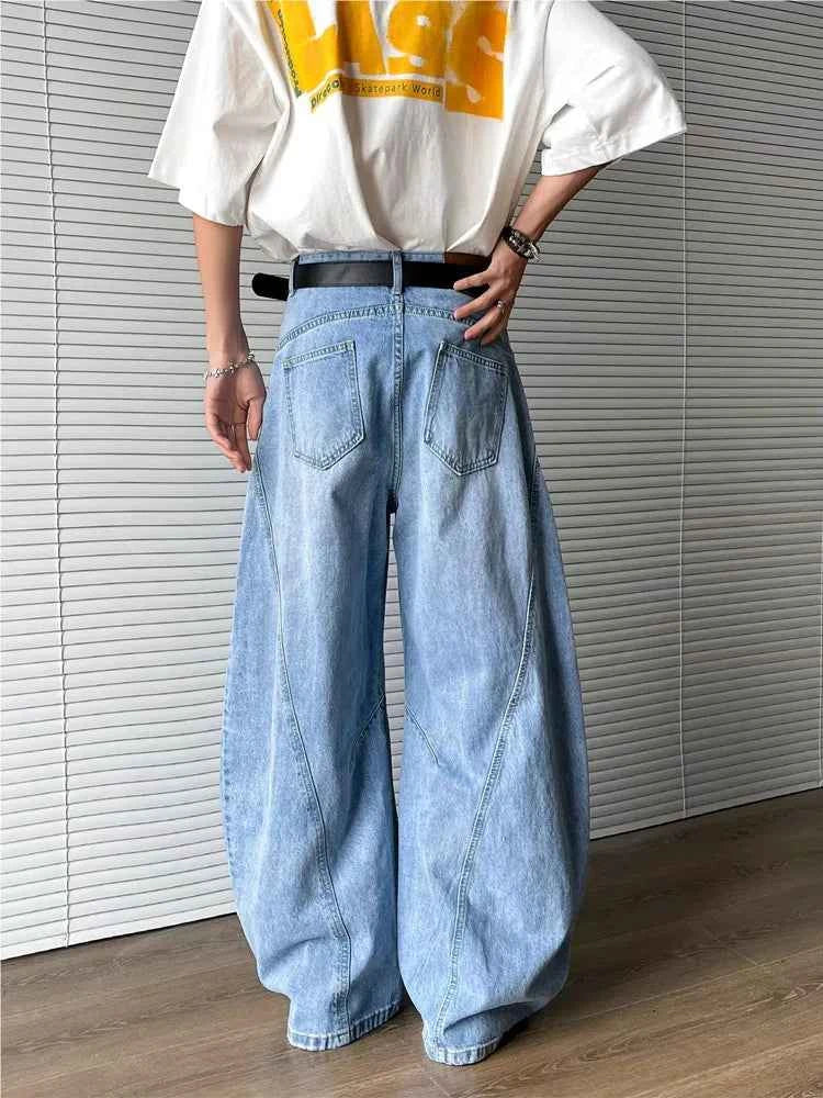 Work & Play Ripped Blue Baggy Stacked Jeans