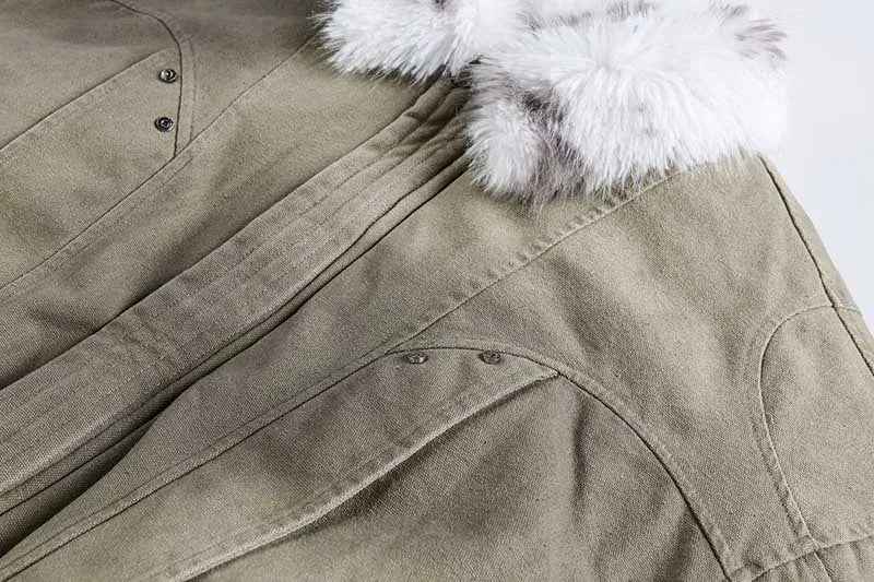 Travel-Essential Oversized Fur Stand Collar Parka Jacket
