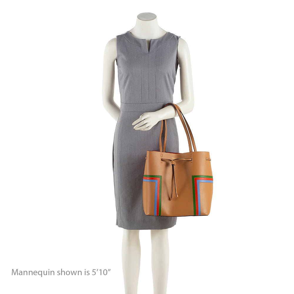 Tory Burch Leather T-Stripe Drawstring Bucket Bag - sneakerlandnet