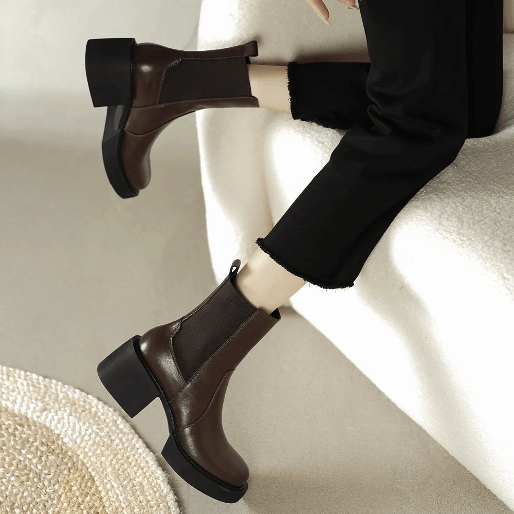 USS Shoes Alina Women's Thick High Heels Boots