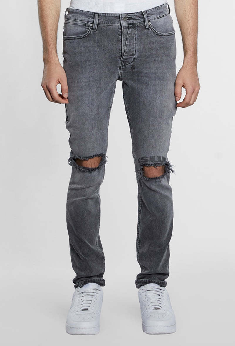 KSUBI Jeans Knee Rip Distressed Slim Fit