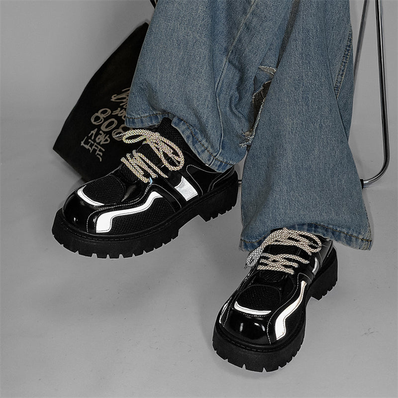 MLB LTHR-17 Reflective Chunky Boots - Luxuryurbanwear