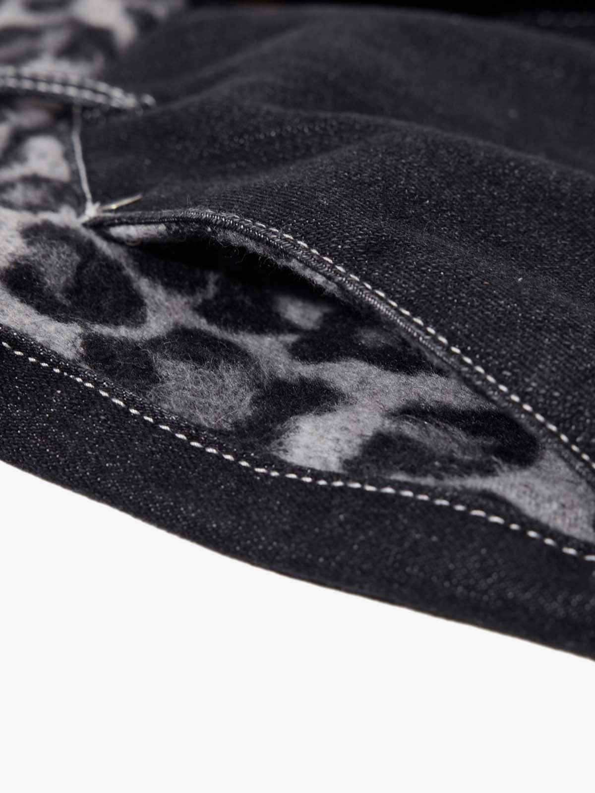 Vintage Leopard Print Waistband Patch Baggy Jeans