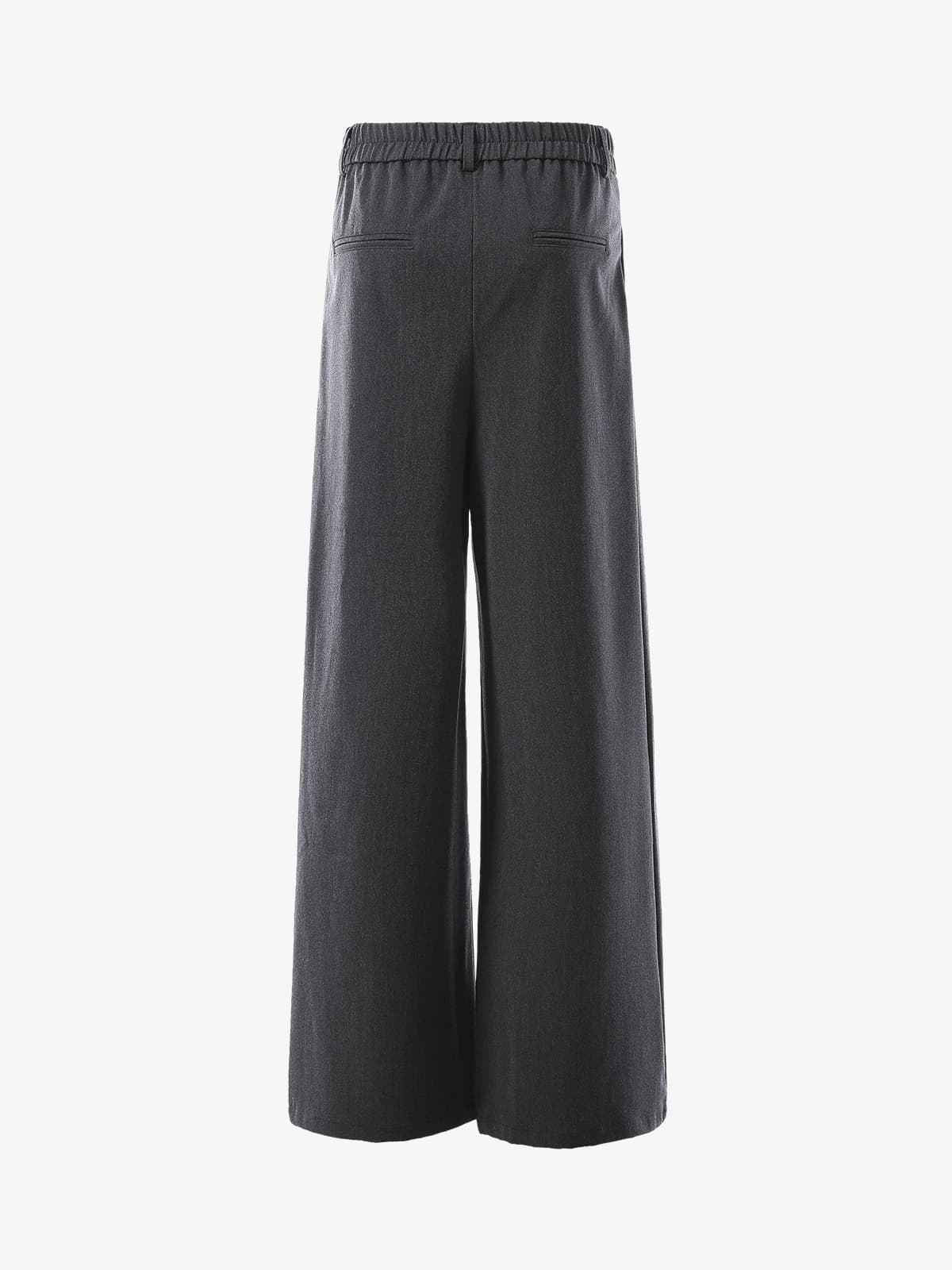Retro Asymmetric Waist Loose Wide-Leg Trousers