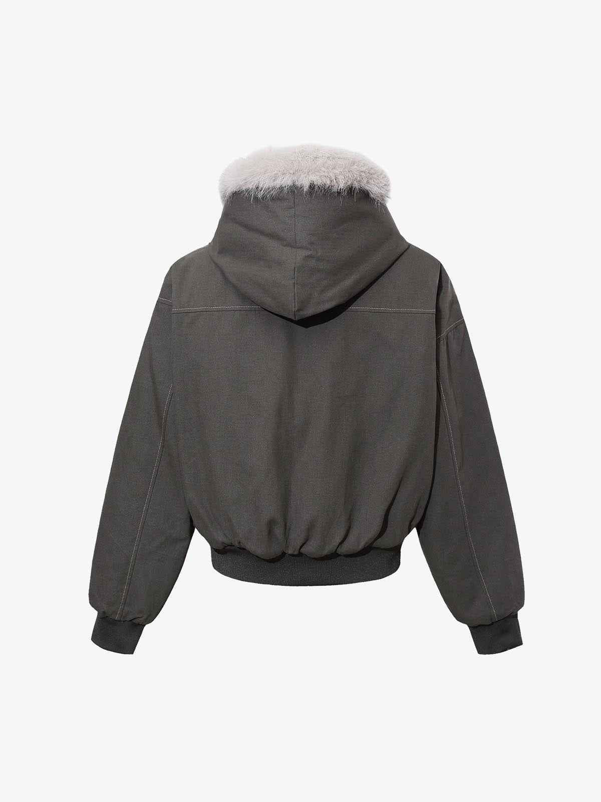 Faux Fur Hooded Padded Bomber Jacket