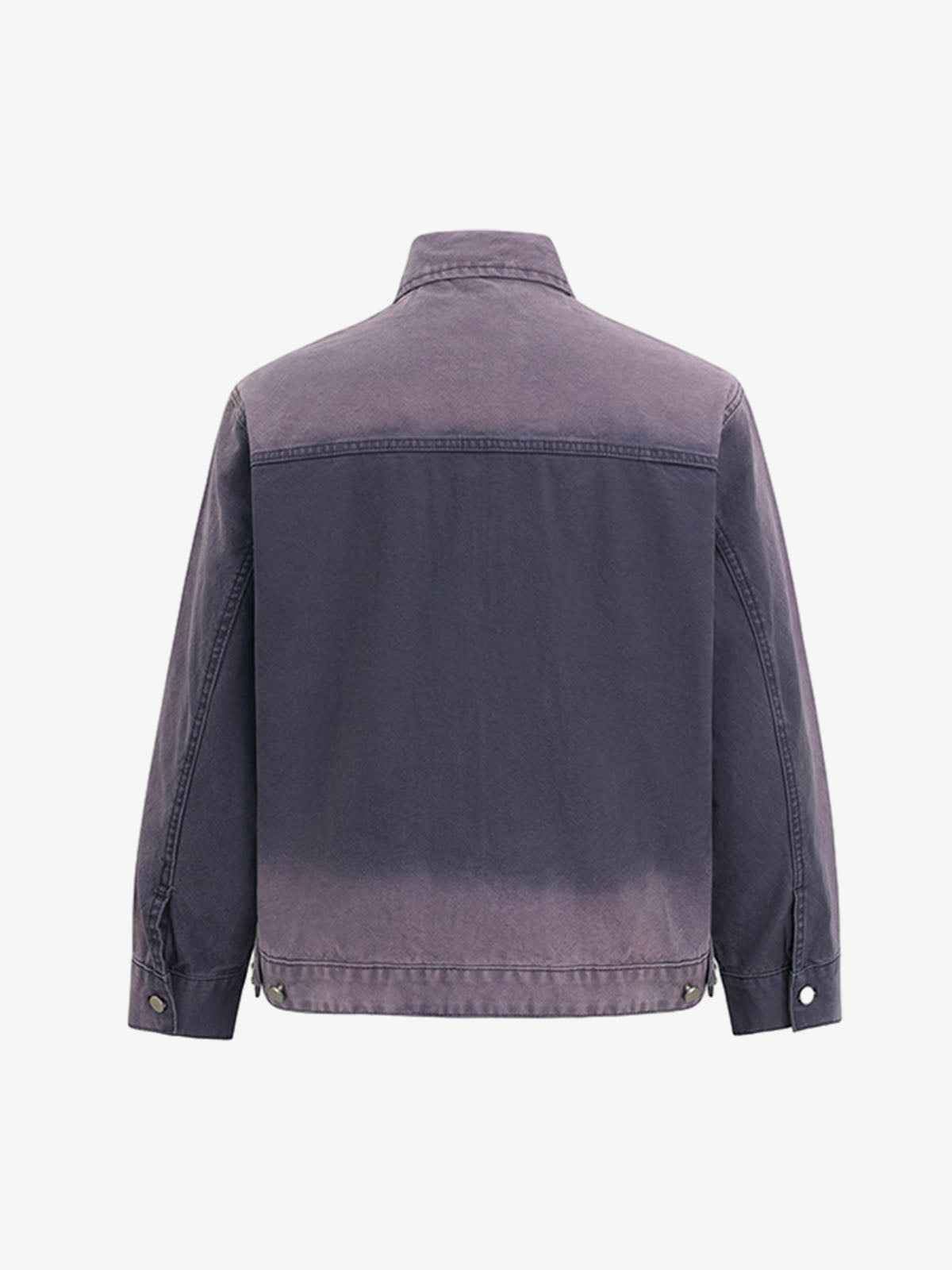 Washed Gradient Embroidered Zip Jacket