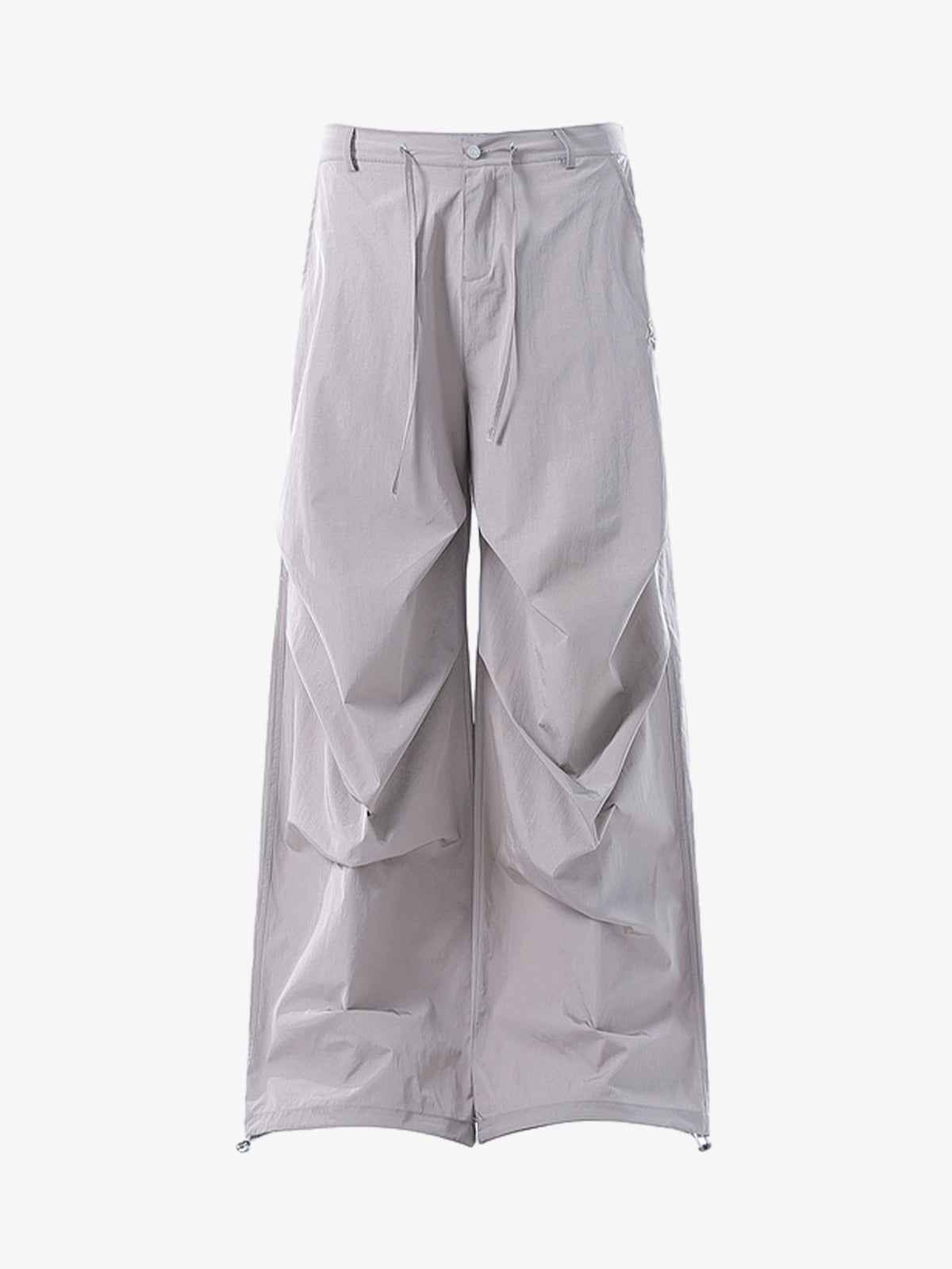 Vintage Drawstring Draped Embroidered Wide Leg Pants