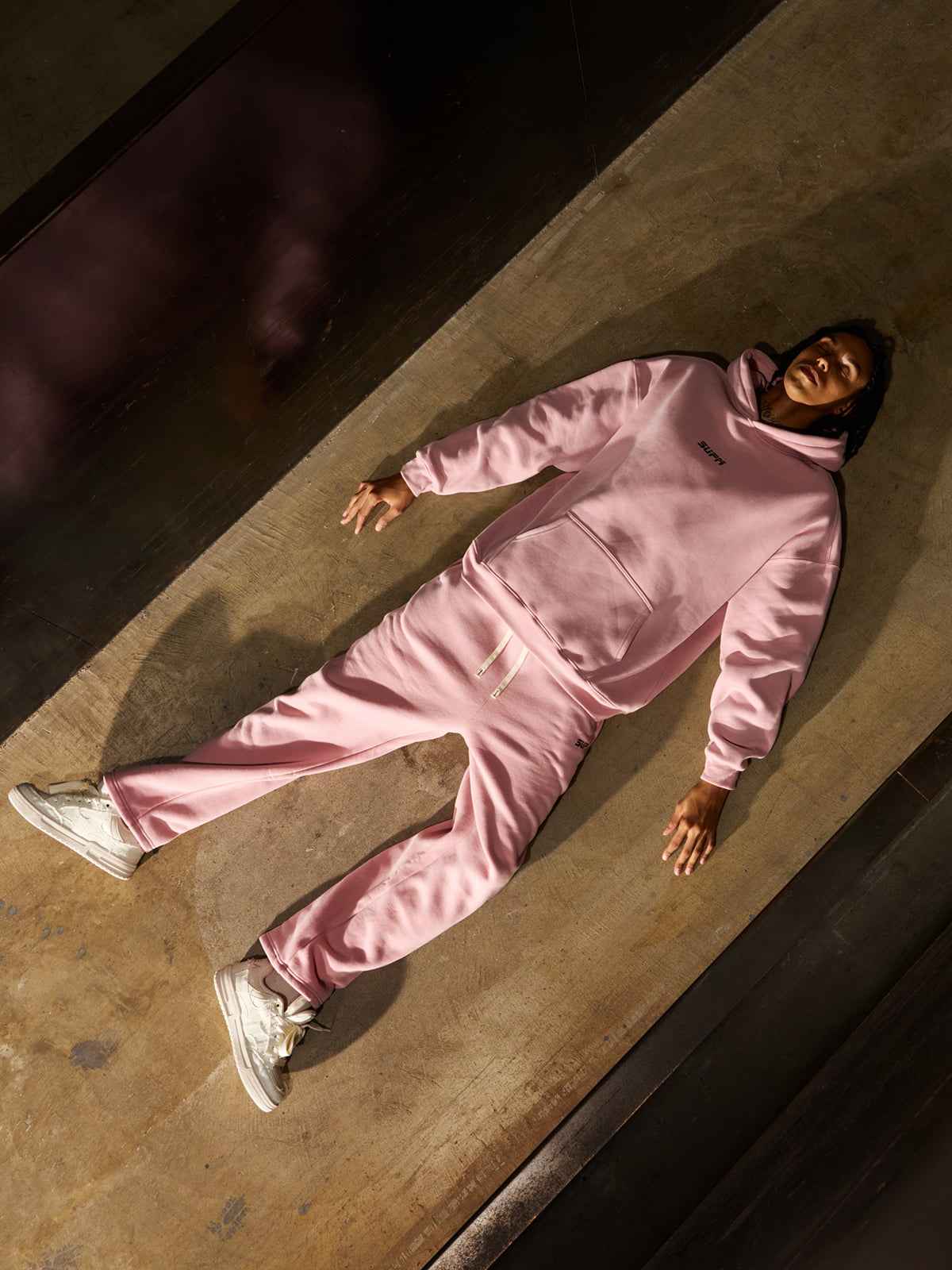 SUPM Pink Cloud Hoodie Set