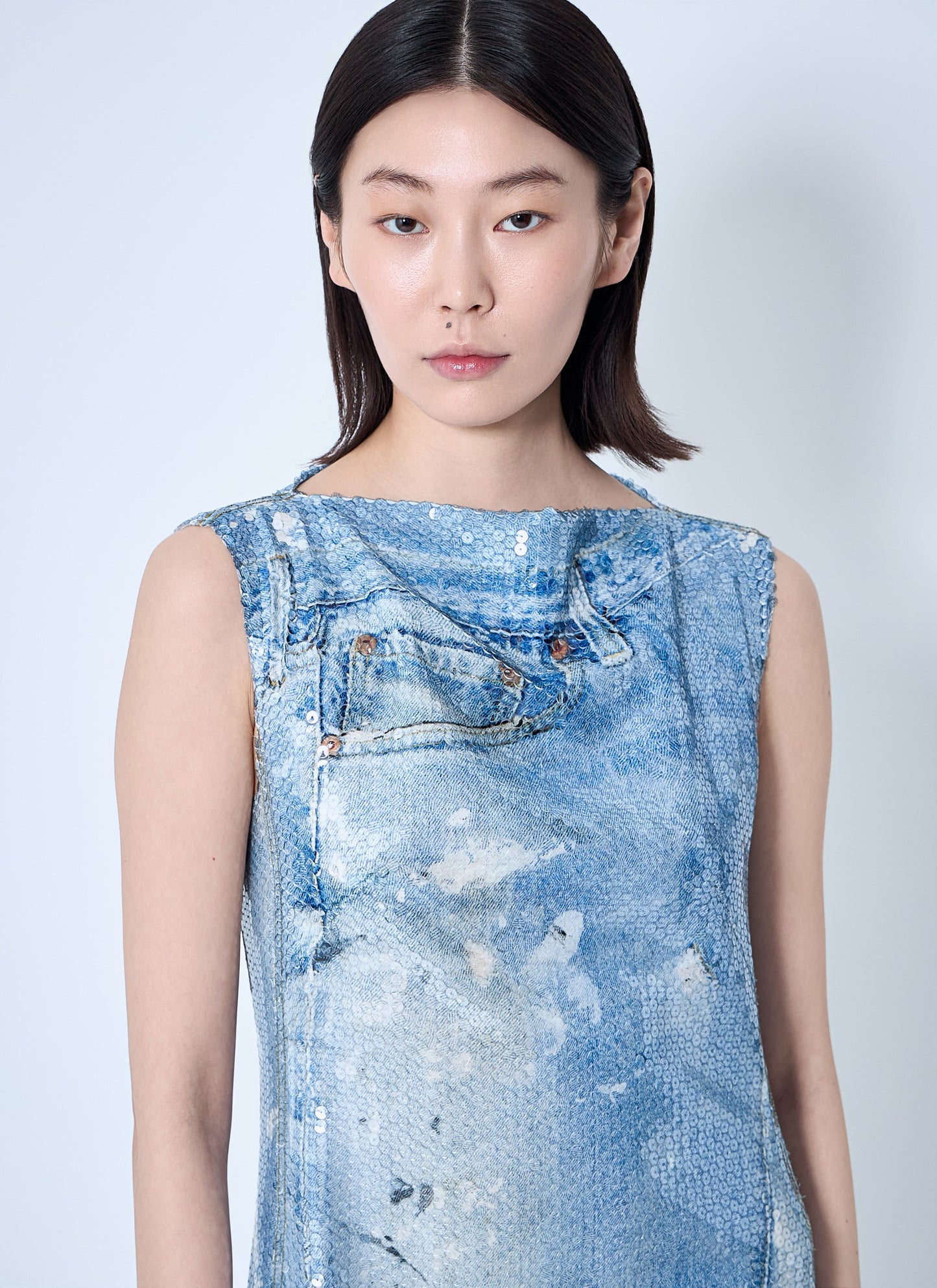 Acne Studios Women Printed Sequin Midi Dress