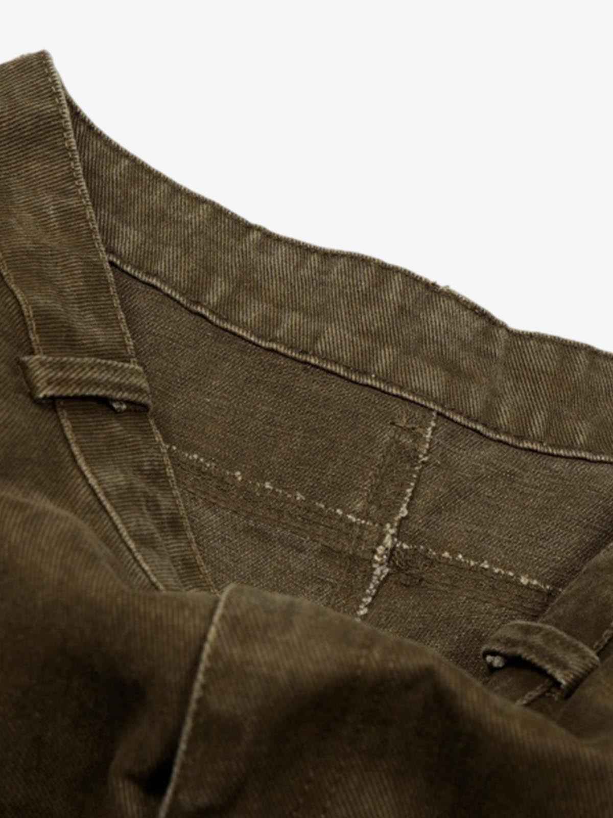 Washed Panel Cut Wide Leg Denim Jeans