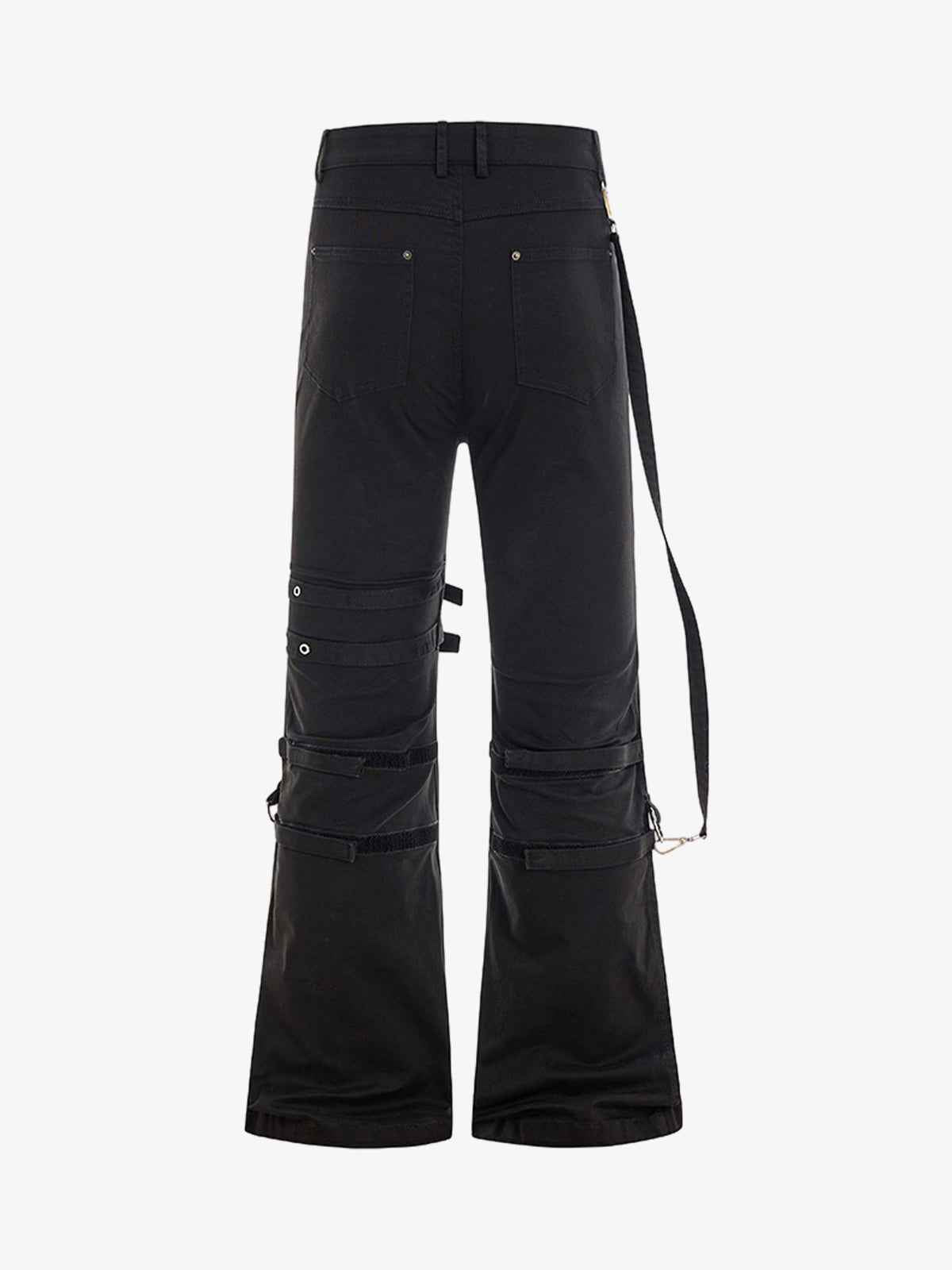 Technical Style Flared Cargo Casual Pants
