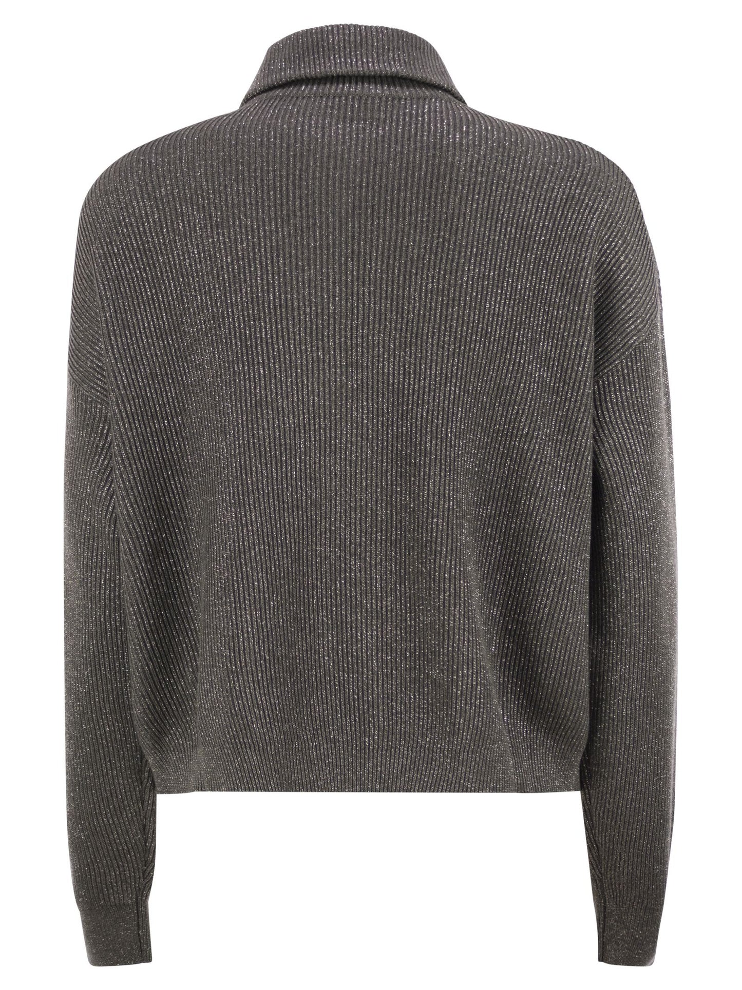 Brunello Cucinelli Women Cotton And Viscose Rib Knit High Collar