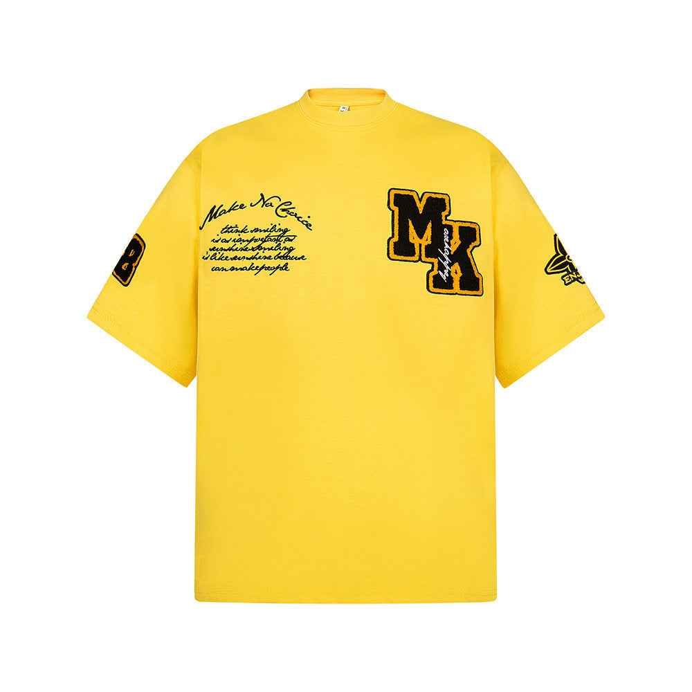 Heavy Embroidery Patch Embroidered T-Shirt