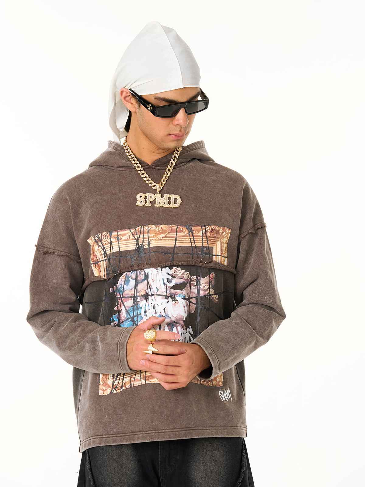Distressed Thorn Destruction Painting Hoodie