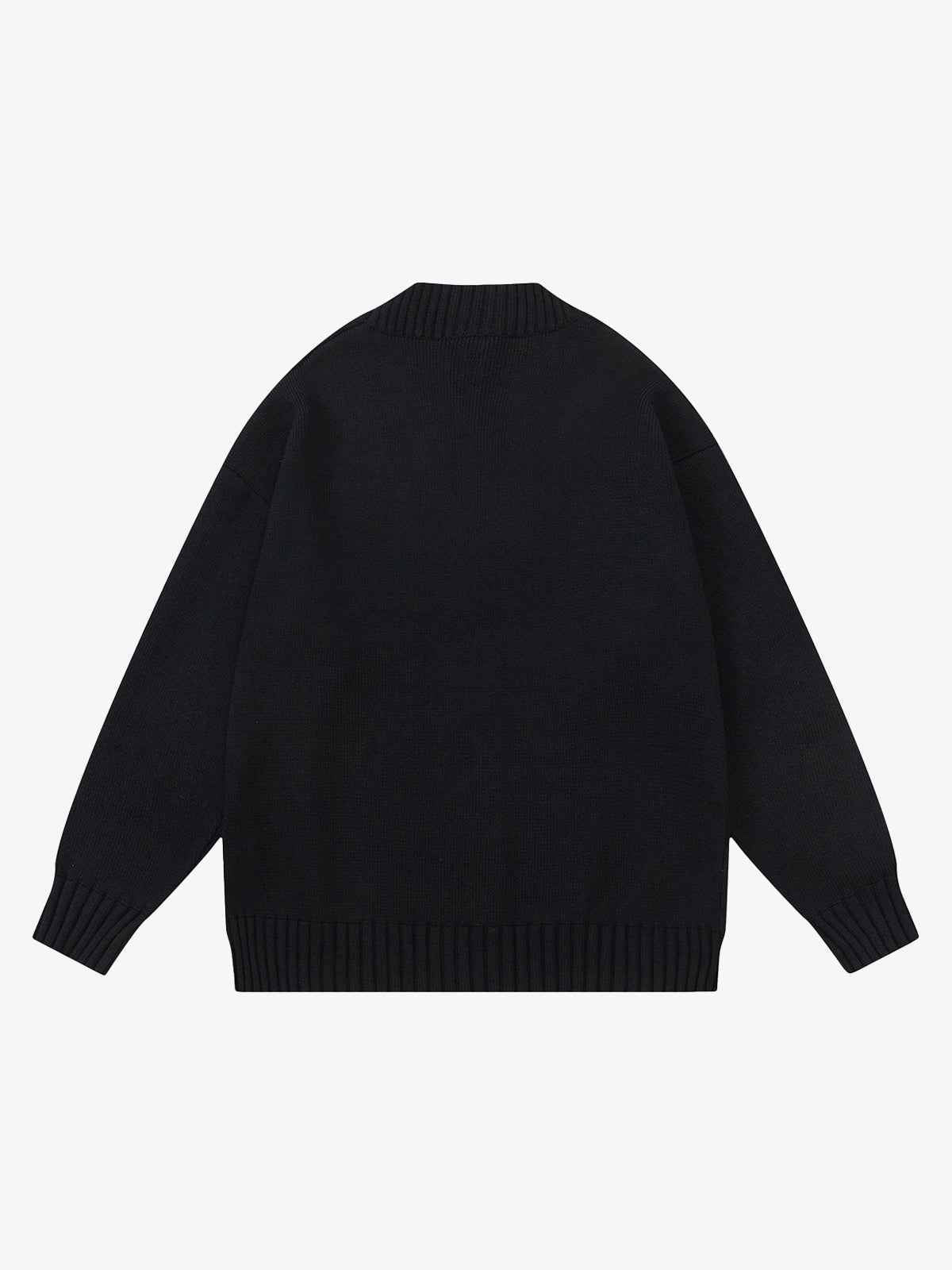 Layered Double V-Neck Ribbed Knit Cardigan