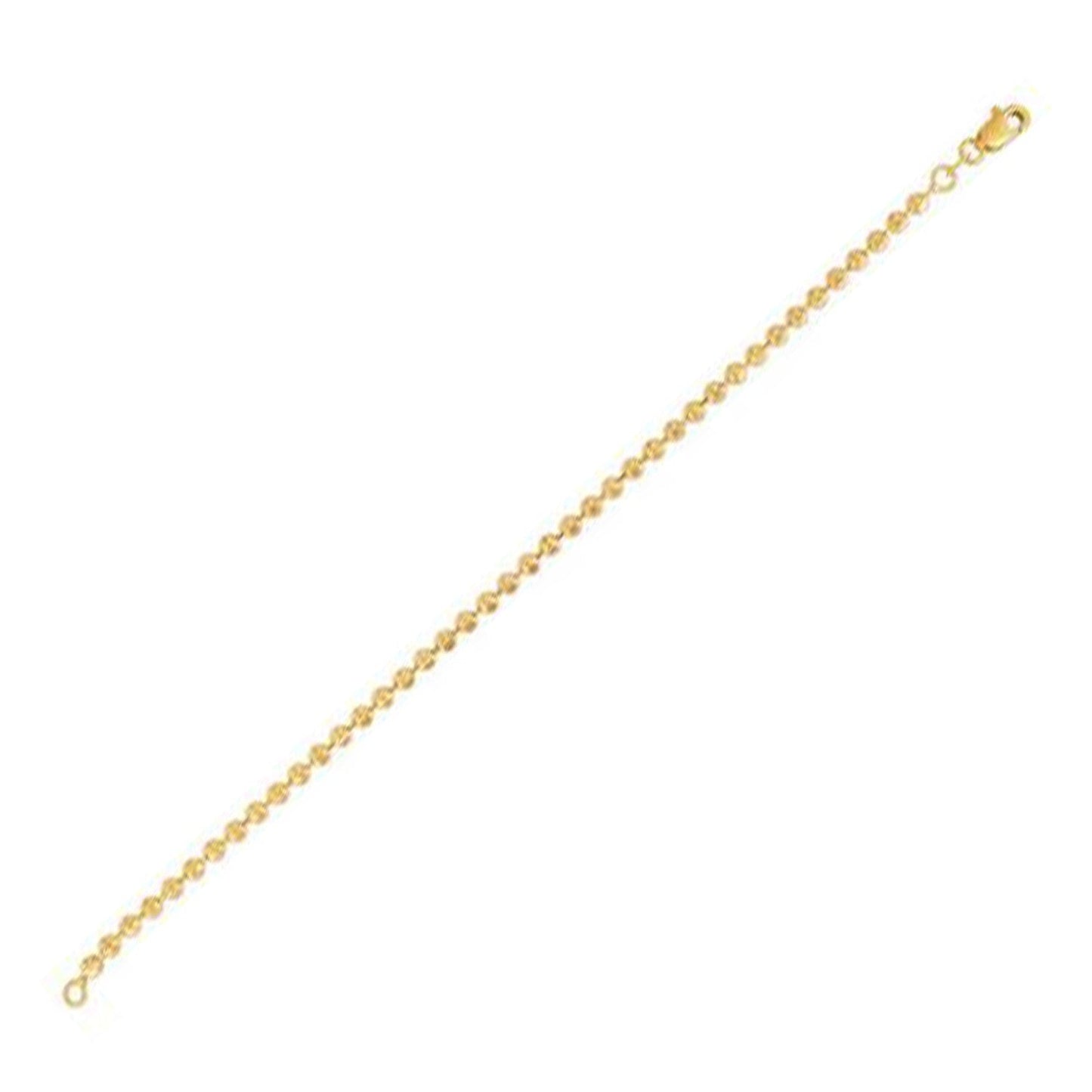 Moon Cut Bead Chain Bracelet in 14k Yellow Gold (3.00 mm)