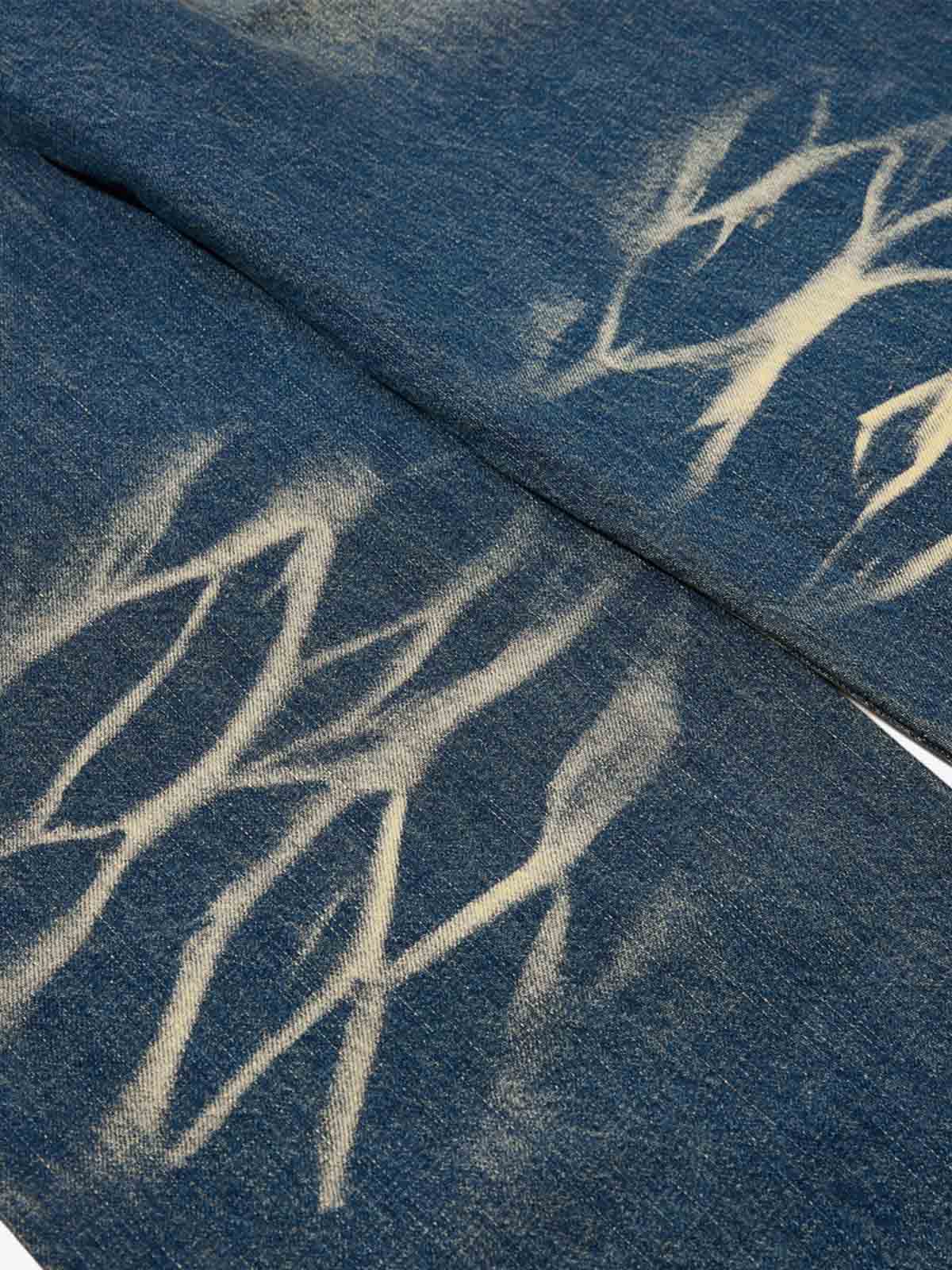 Vintage Washed Distressed Straight-Leg Jeans - Luxuryurbanwear