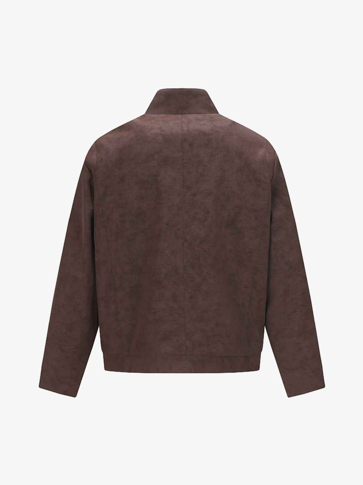 Suede Studded Zip Up Jacket