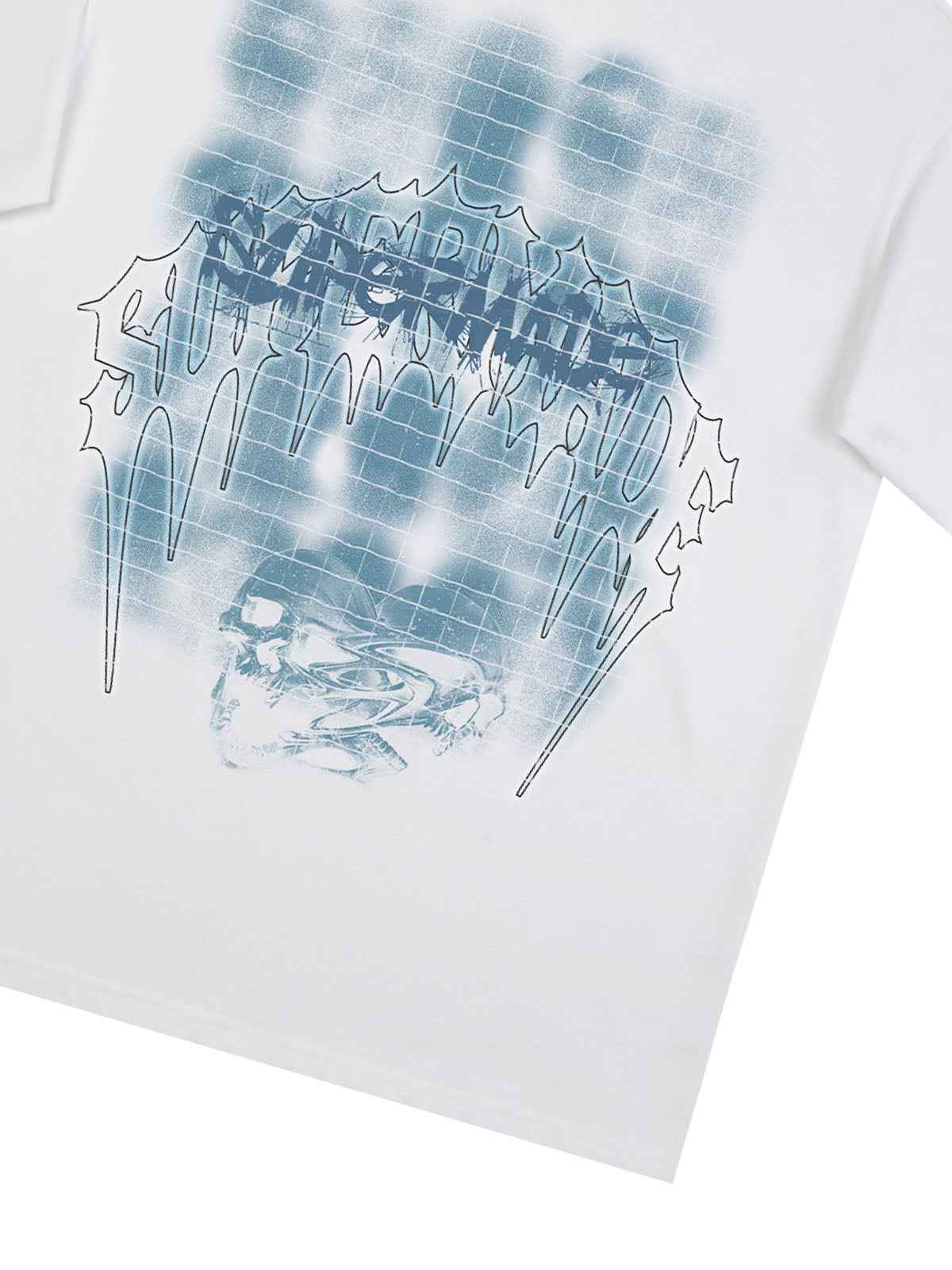 Dark Grid Skull Graphic T-Shirt