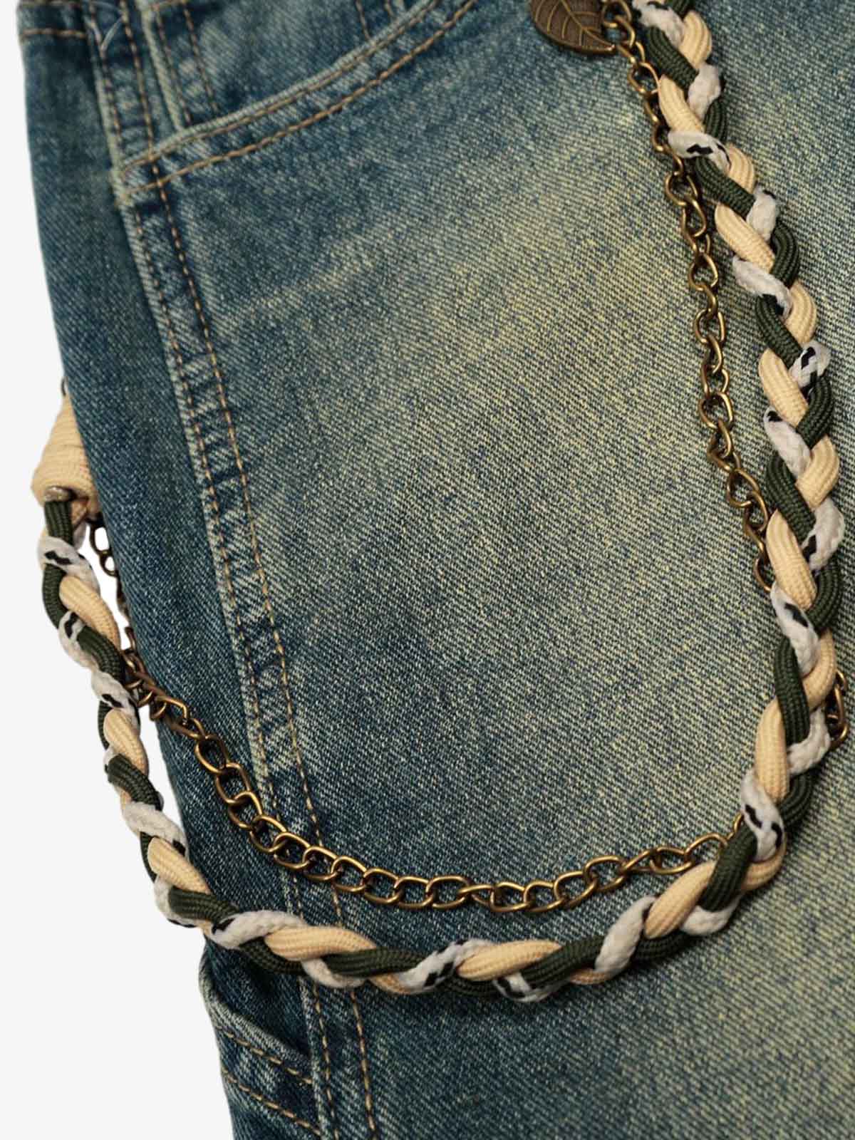 Vintage Inkjet Dirty Dye Washed Scimitar Distressed Jeans - Luxuryurbanwear