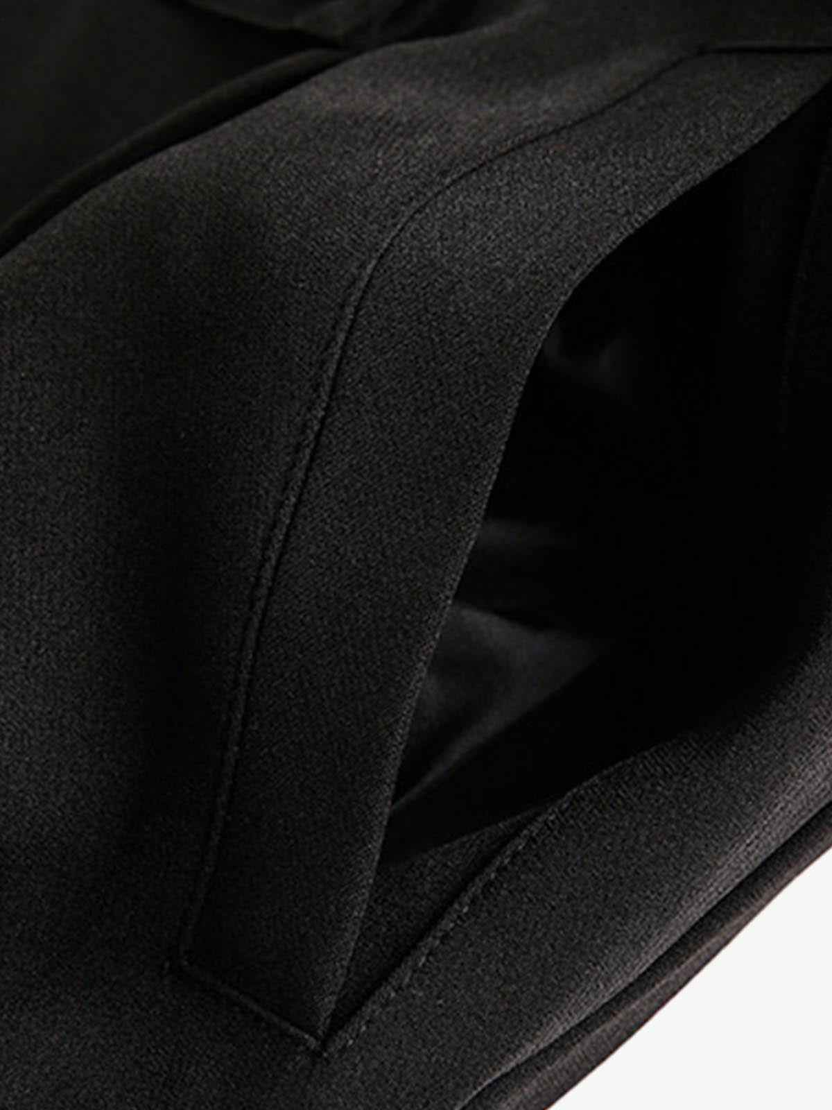 Structured Lapel Zip Front Pocket Jacket