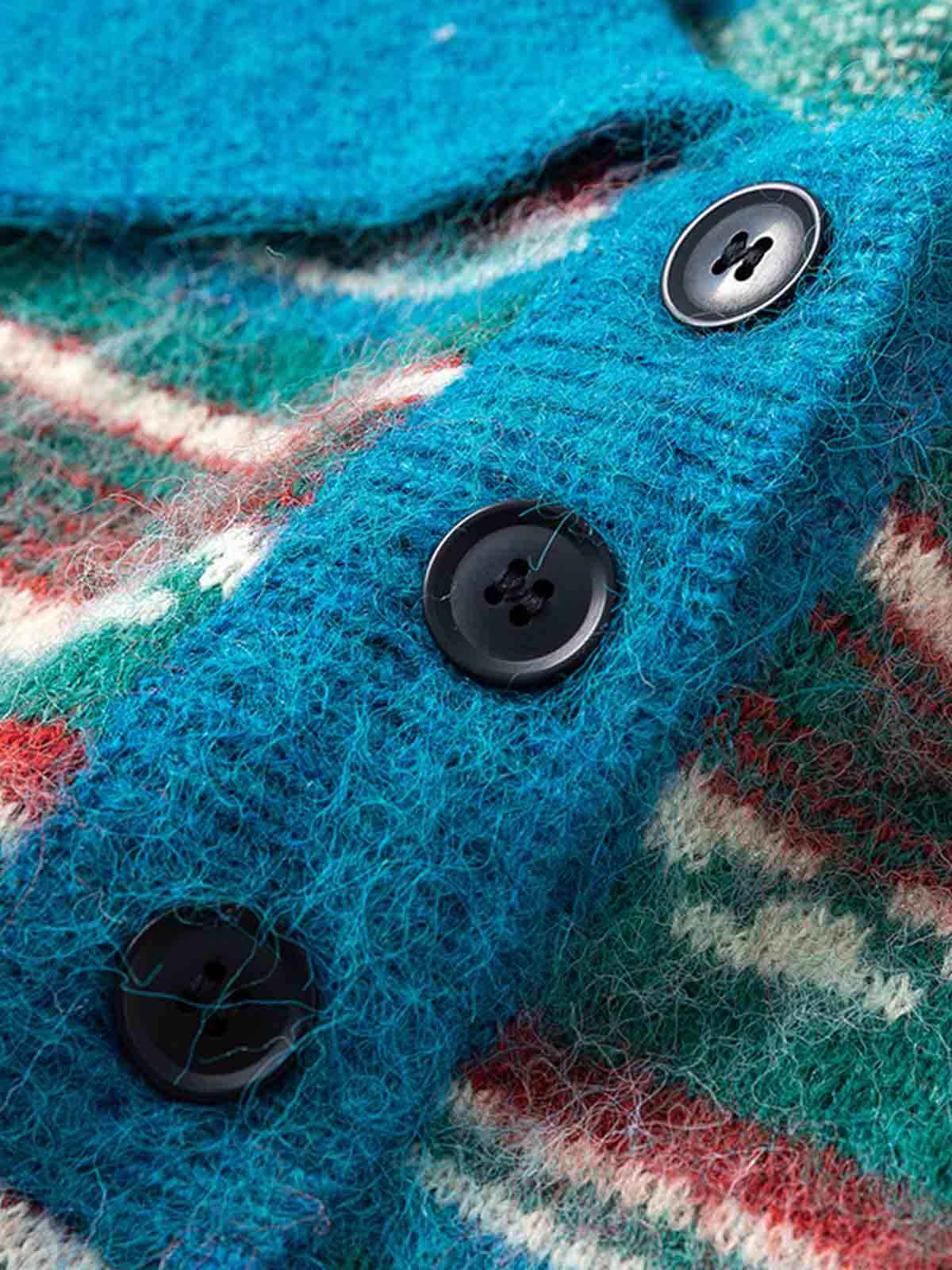 Vintage Striped Jacquard Polo Knit Sweater