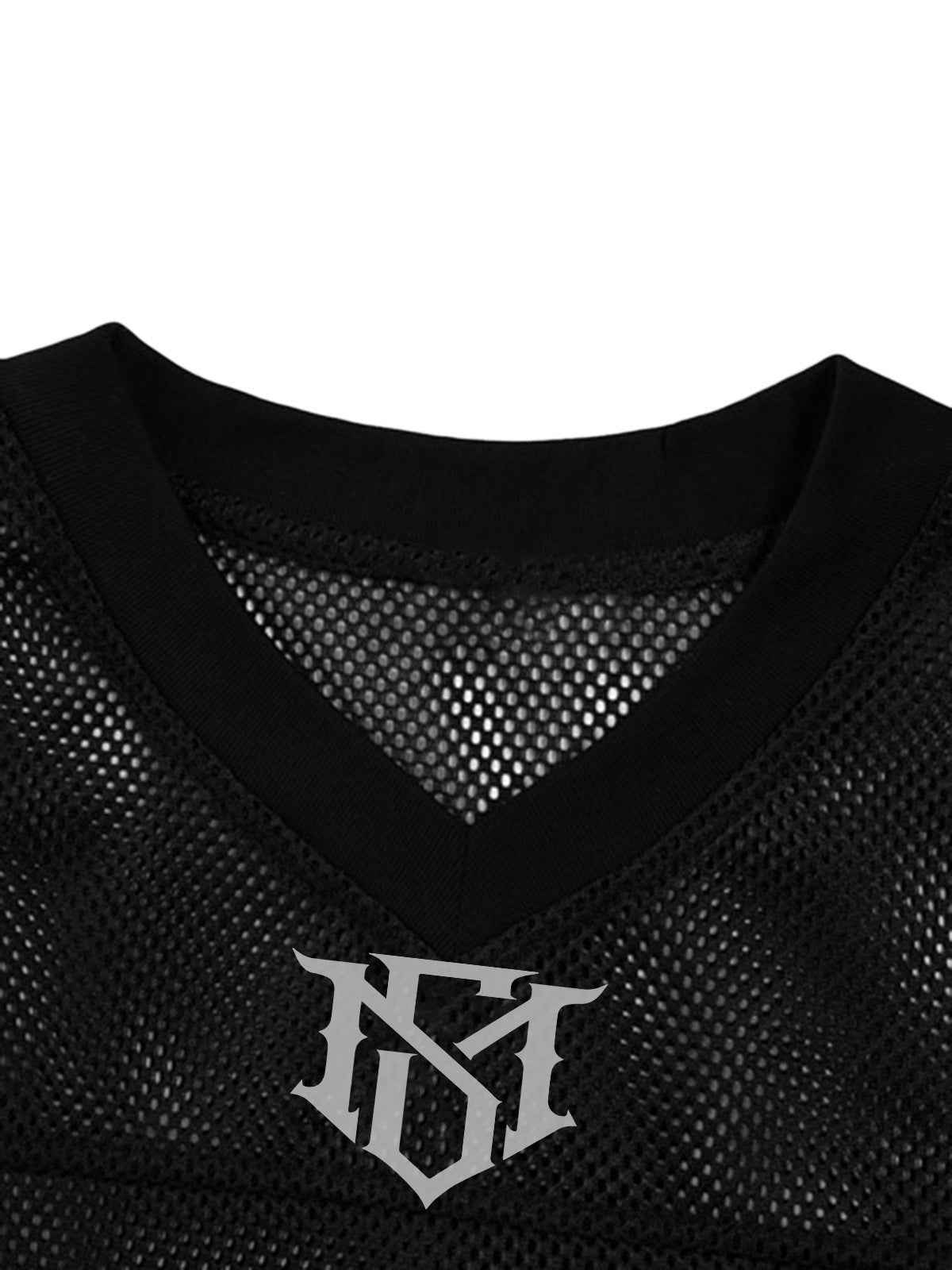 Jersey Letter Print Quick Dry V-neck T-shirt - 2389