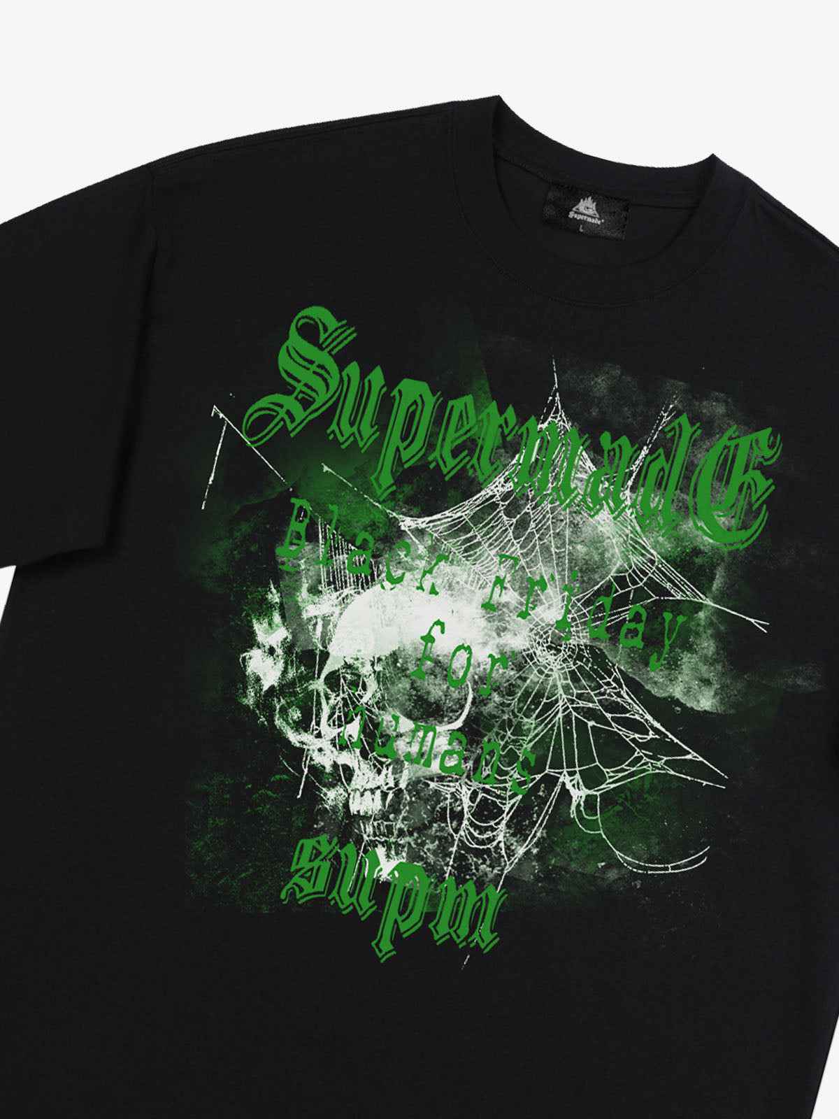 Gothic Skull Spiderweb Graphic T-Shirt