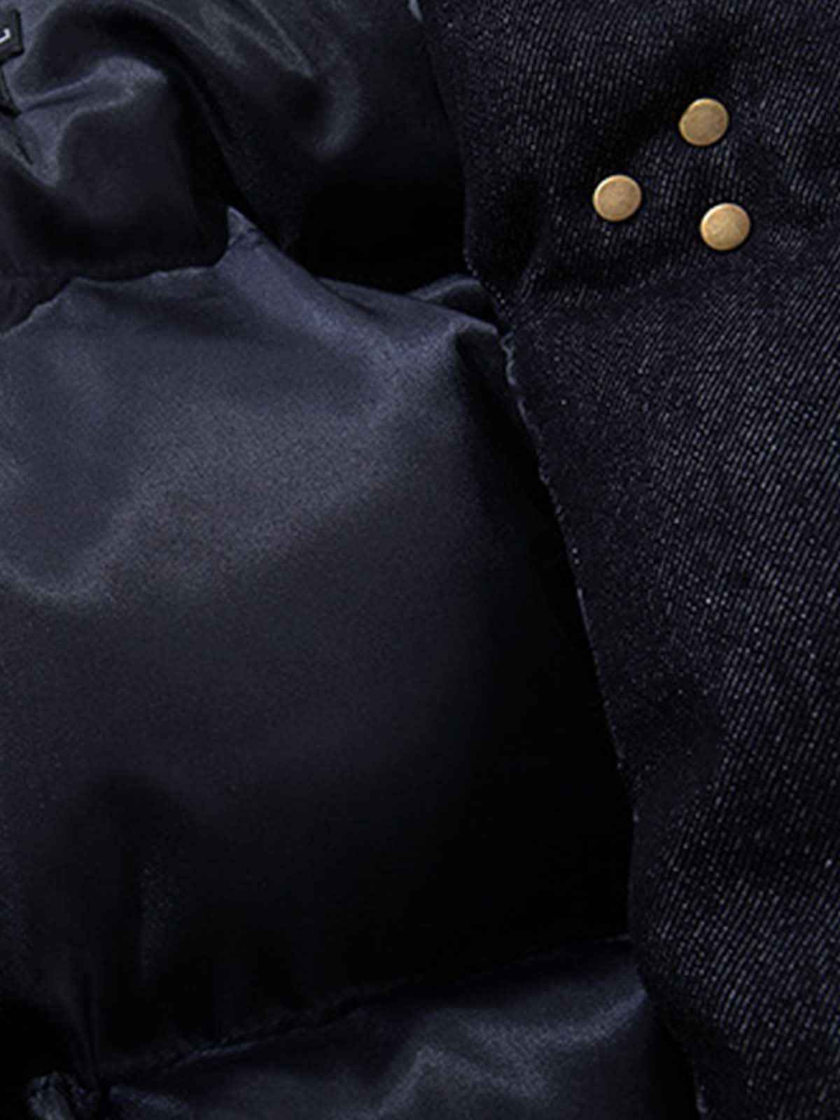 Denim Toggle Detail Bomber Jacket - 2581