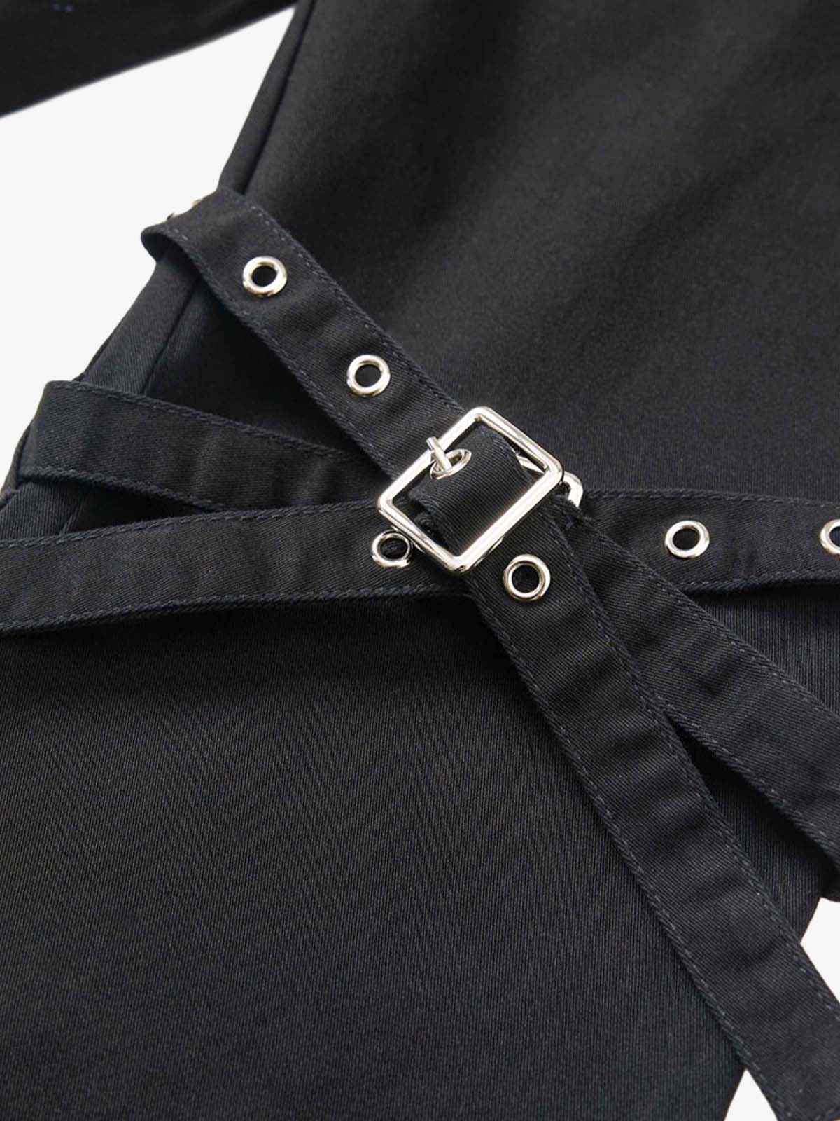 Technical Style Flared Cargo Casual Pants