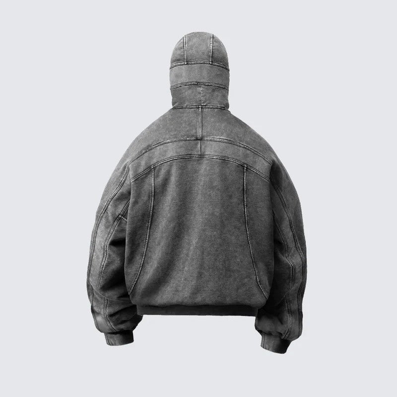 Vintage Washed Pullover | Spliced Streetwear Essential Hoodie - Luxuryurbanwear